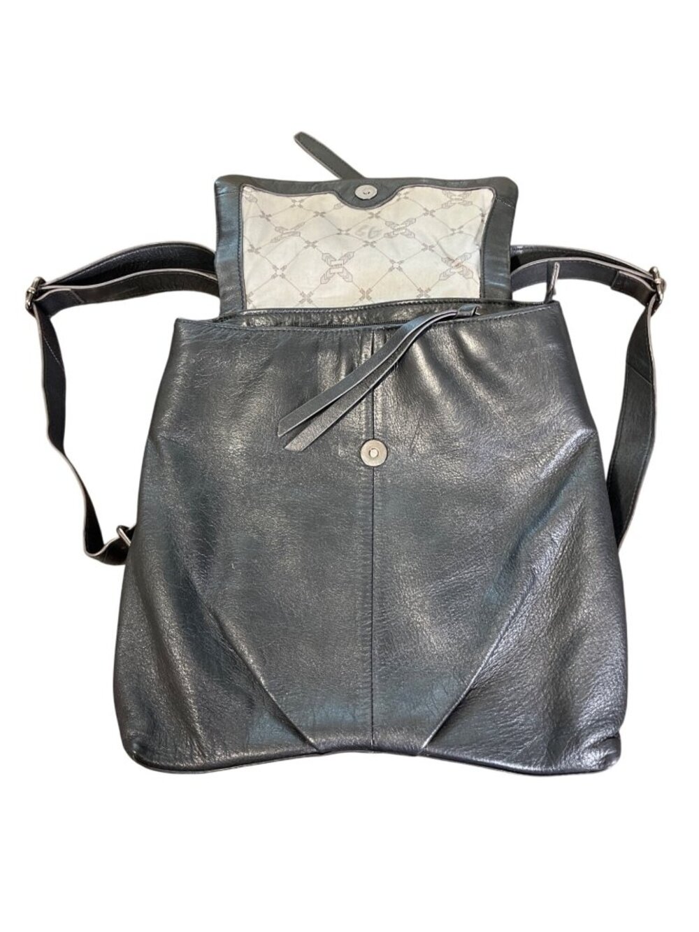 Aimee Kestenberg Black Leather Backpack Convertible Shoulder Bag - Picture 6 of 10